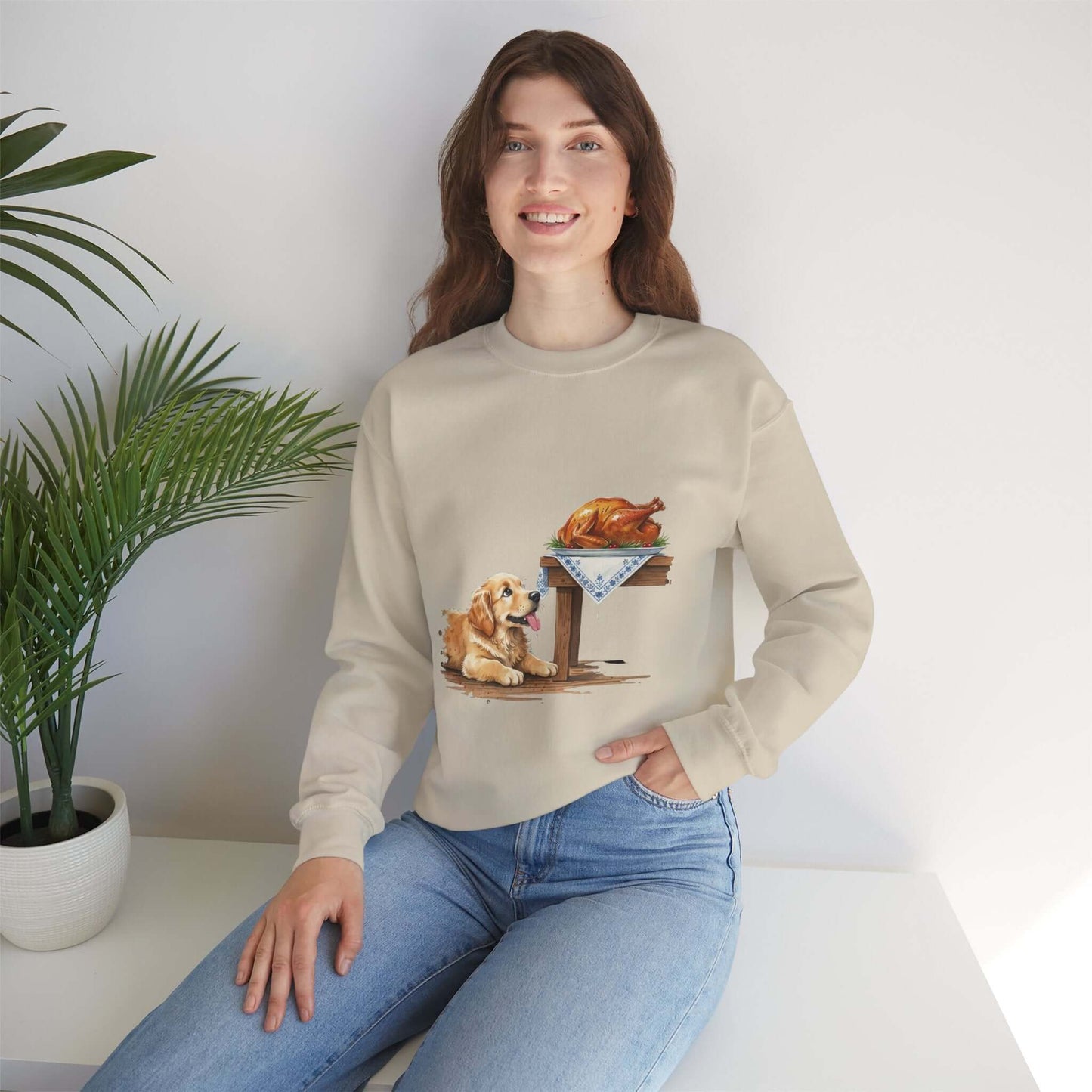 Watercolor Dog painting Unisex Crewneck Sweatshirt style 2