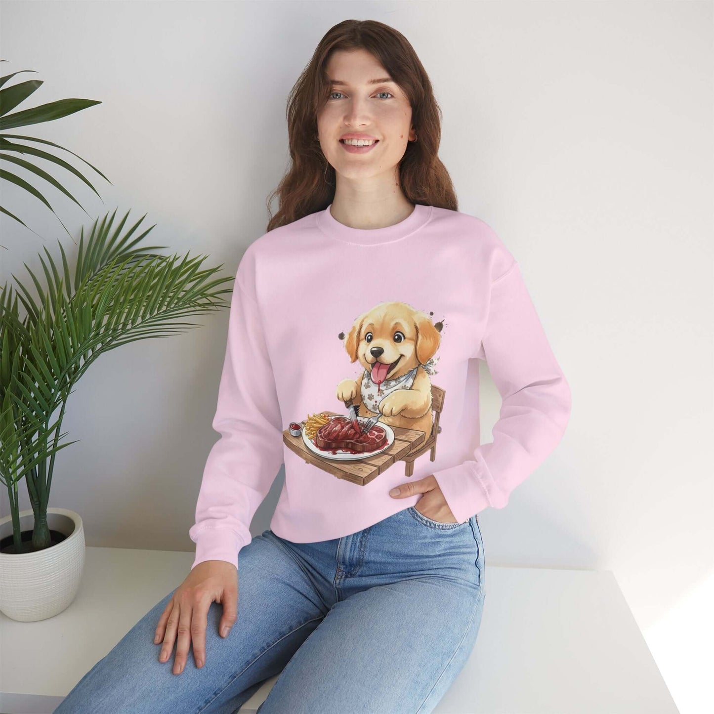 Watercolor Dog painting Unisex Crewneck Sweatshirt style 1