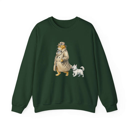 Watercolor Cat & Dog painting unisex Crewneck Sweatshirt style 2