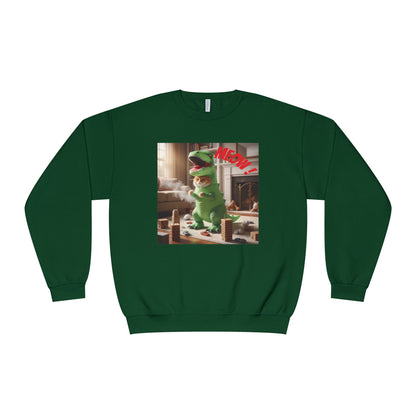 Tyrannosaurus Cat at home Unisex NuBlend Crewneck Sweatshirt
