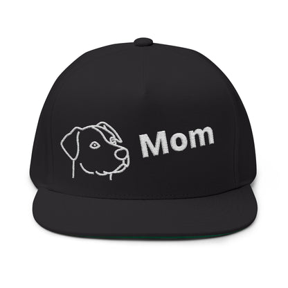 Stylish Embroidered Dog Mom Flat Bill Cap style 1