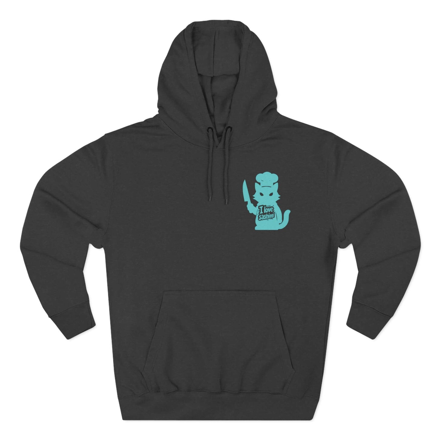 Cat Love Sashimi Graphic Unisex Fleece Hoodie
