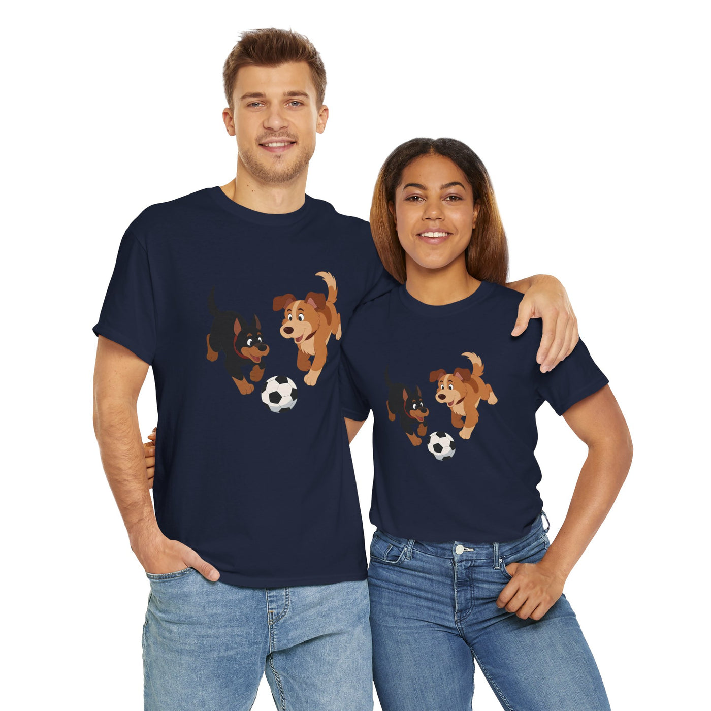 Playful Puppy Soccer Unisex Tee - Cute Dog T-Shirt for Pet Lovers, Dog Owners, Sports Enthusiasts, Gifts for Animal Lovers, Casual Everyday Wear