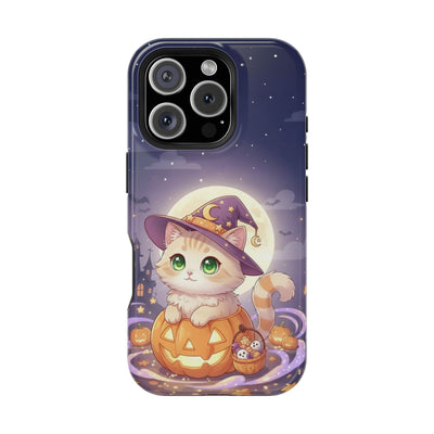 Halloween cute kitten anime style 4 Magnetic Phone Case, Cat Lover Gift, Impact-Resistant iPhone Case, Funny Pet Accessory, Unique Animal Design