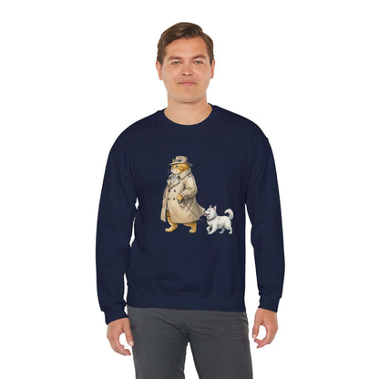 Watercolor Cat & Dog painting unisex Crewneck Sweatshirt style 2