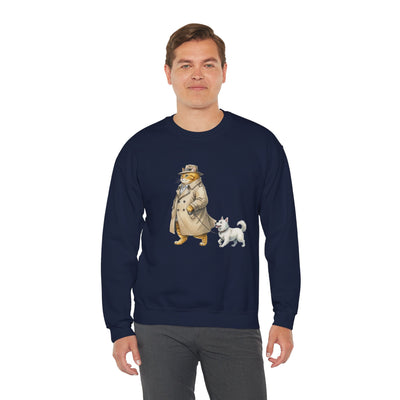 Watercolor painting style 11 Men & Women Cute Cat Pile Crewneck Sweatshirt