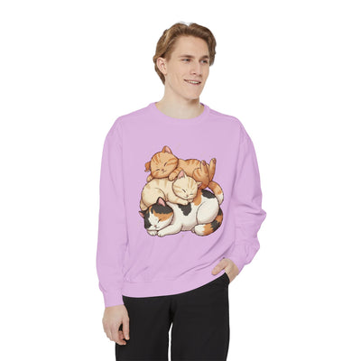 3 Cute Sleeping Cats style 1 Cozy Graphic Unisex Crewneck Sweatshirt
