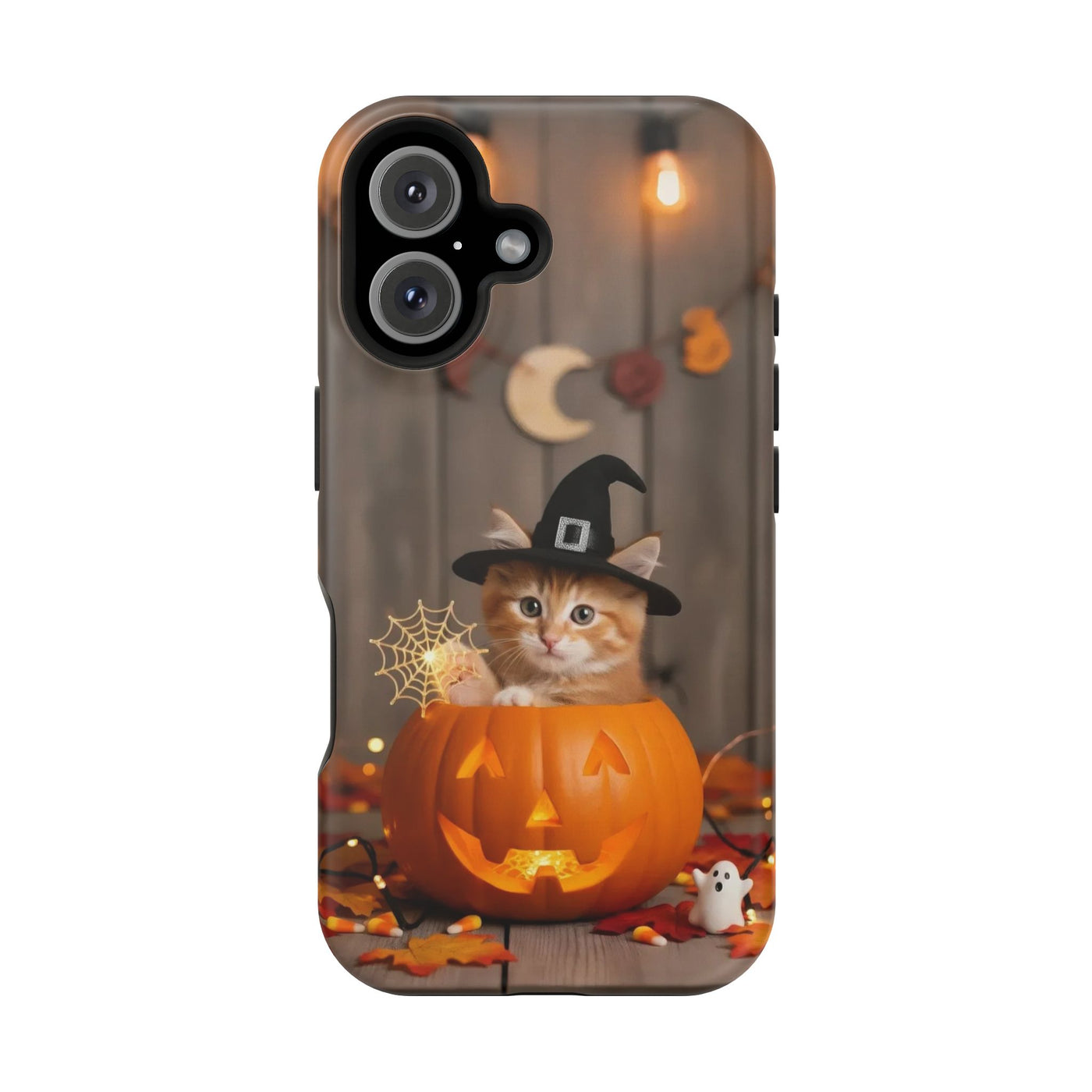 Halloween cute kitten photo style 2 Magnetic Phone Case, Cat Lover Gift, Impact-Resistant iPhone Case, Funny Pet Accessory, Unique Animal Design