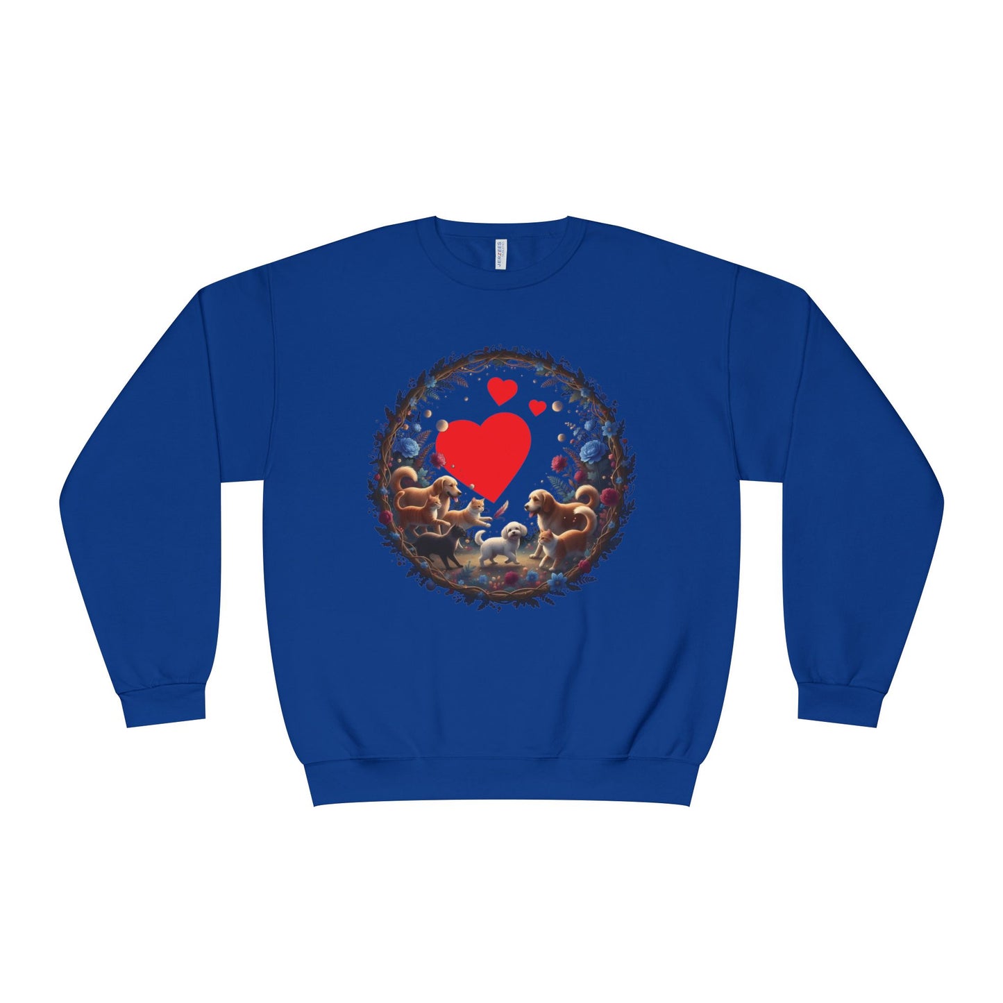 Cats & Dogs Full of Love Unisex NuBlend Crewneck Sweatshirt