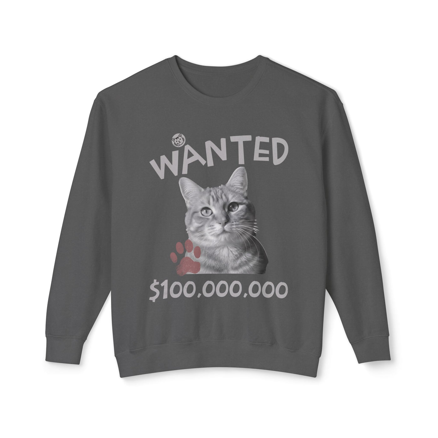 WANTED Cat Poster Design Unisex Crewneck Sweatshirt