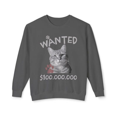WANTED Cat Poster Design Unisex Crewneck Sweatshirt