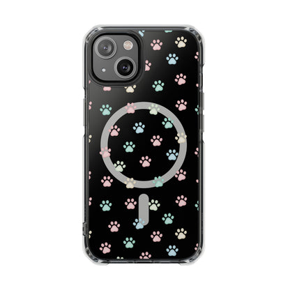 Cute Cat Paw iPhone 16 series Magnetic Clear Impact Case