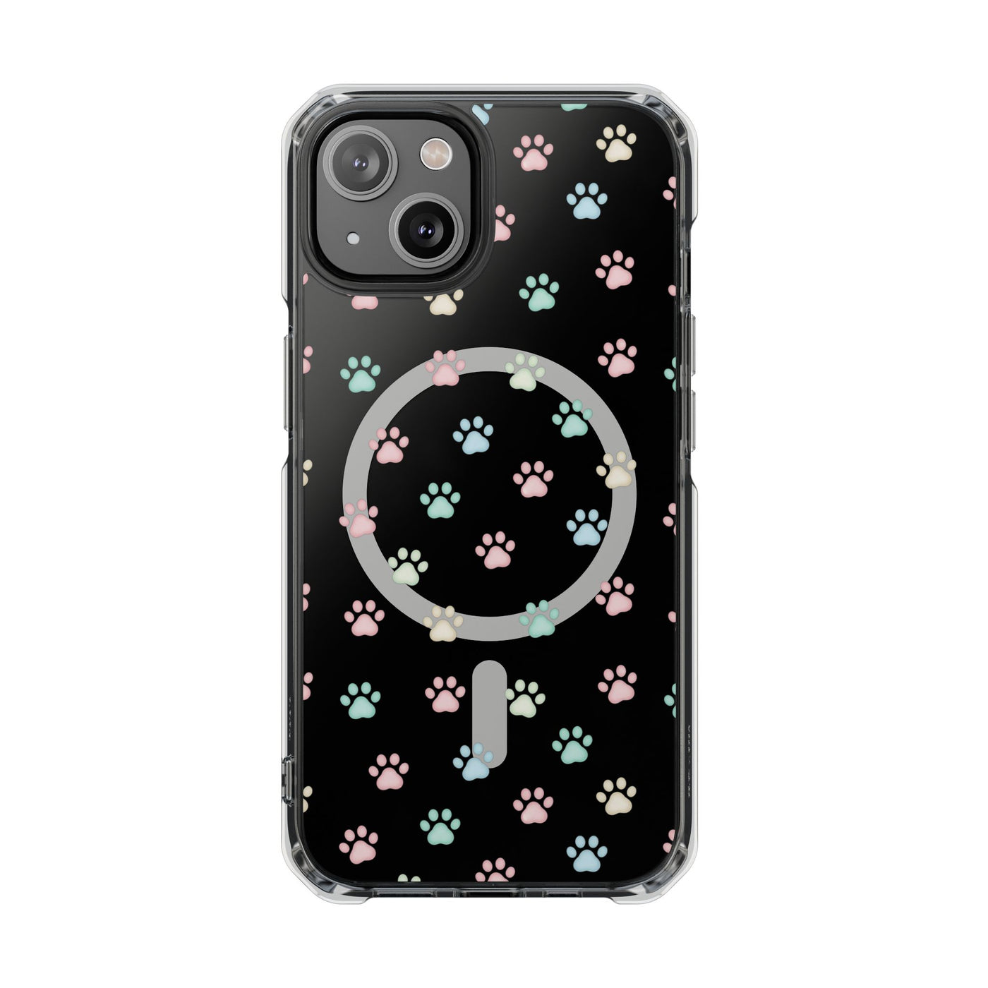 Cute Cat Paw Print Magnetic Clear Case for Pet Lovers