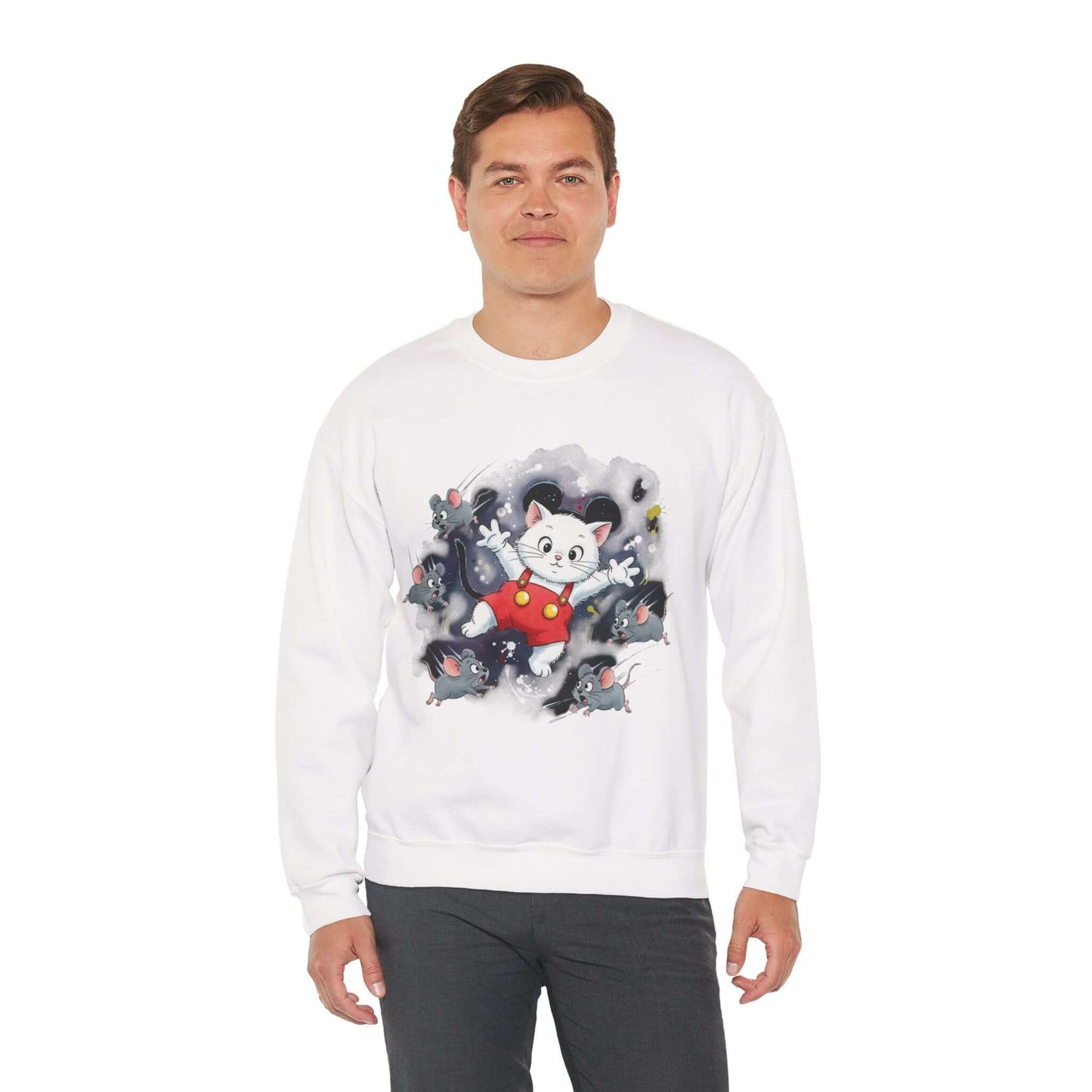 Watercolor Cat painting Unisex Crewneck Sweatshirt style 2