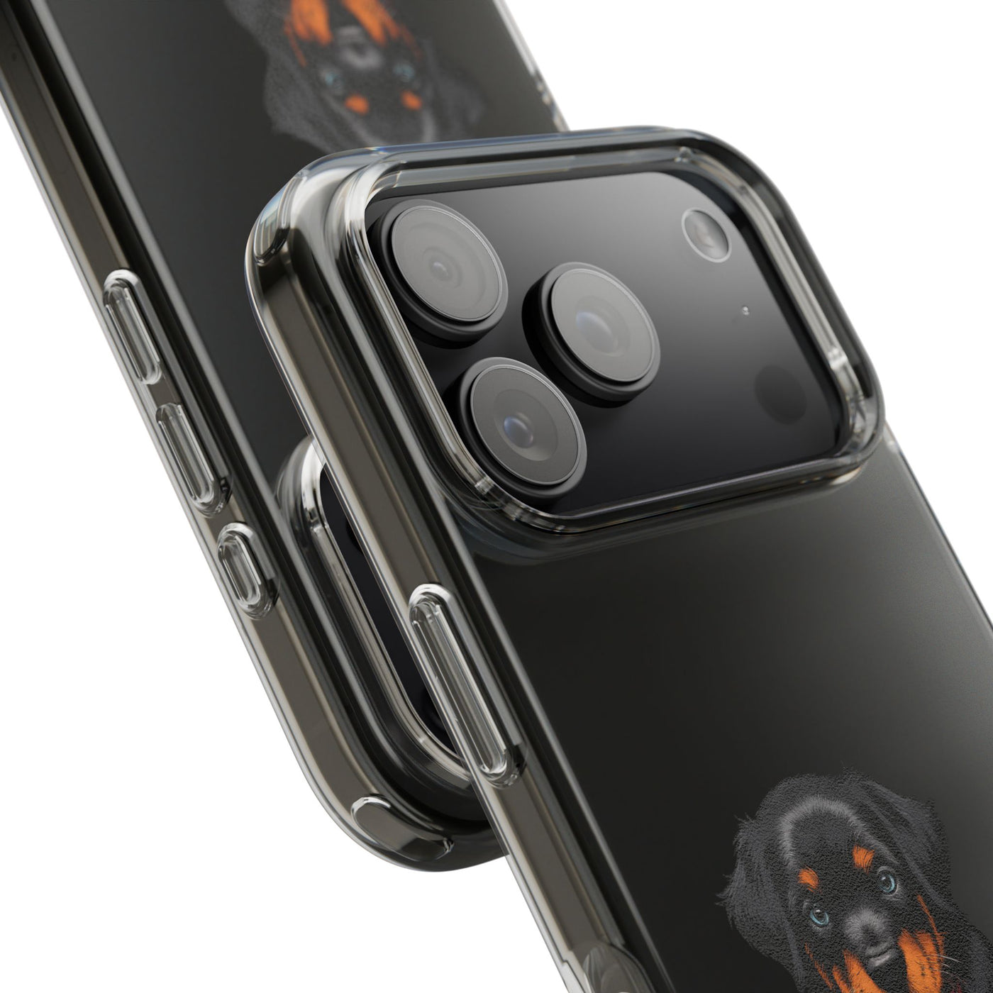 Rottweiler Dog Clear Phone Case, Impact-Resistant Phone Case, Dog Lover Gift, Pet Artwork, Cute Dog Accessory