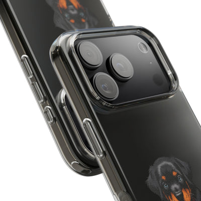 Rottweiler Dog Clear Phone Case, Impact-Resistant Phone Case, Dog Lover Gift, Pet Artwork, Cute Dog Accessory