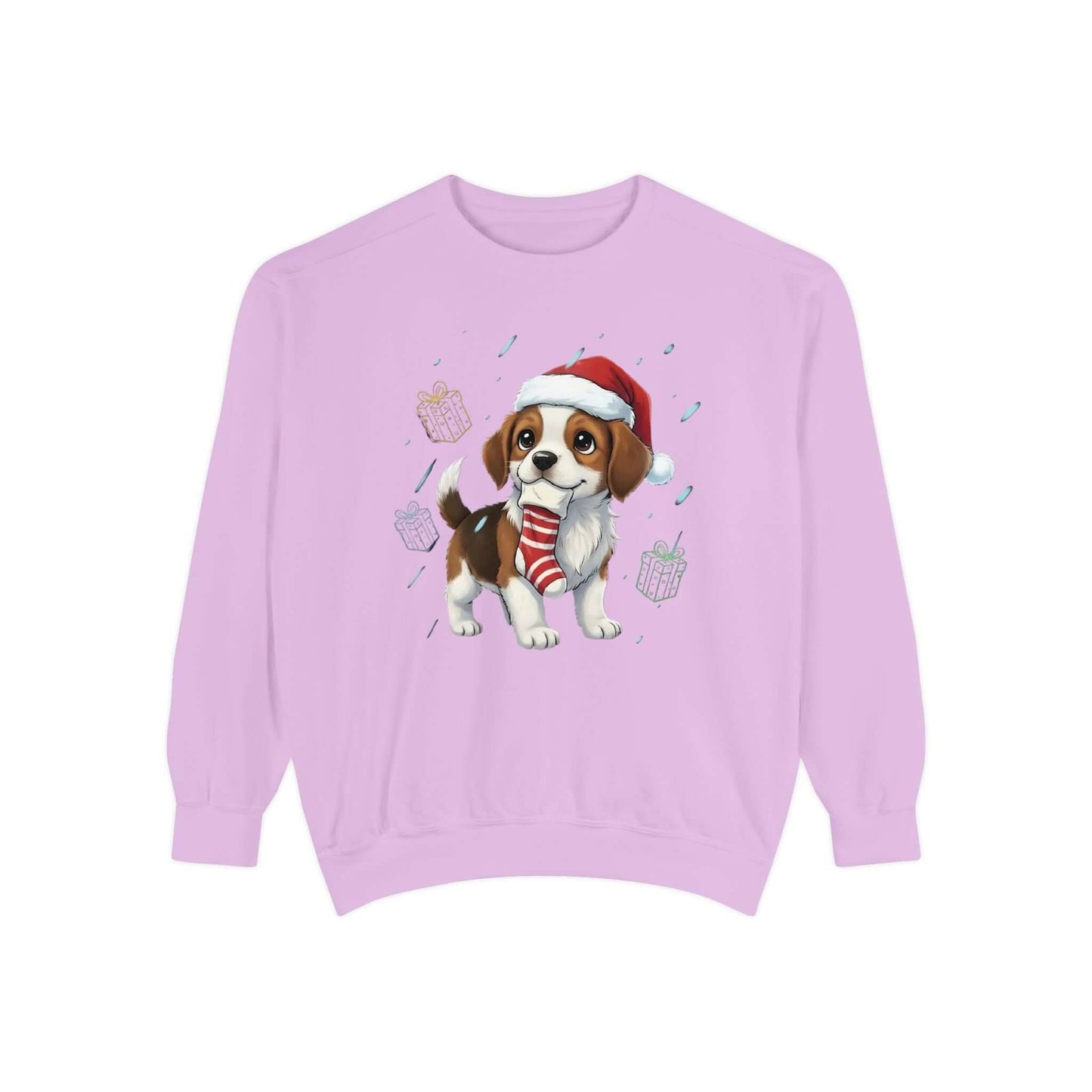 Puppy wait for Christmas presents Unisex Crewneck Sweatshirt style 6