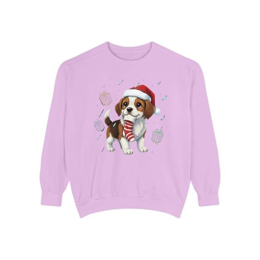 Puppy wait for Christmas presents Unisex Crewneck Sweatshirt style 6