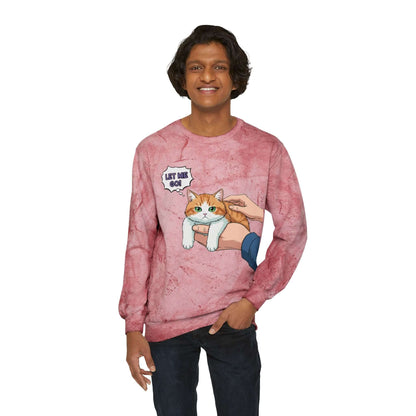 Let Me Go Cat Cozy Crewneck Sweatshirt Tie-Dye style 2