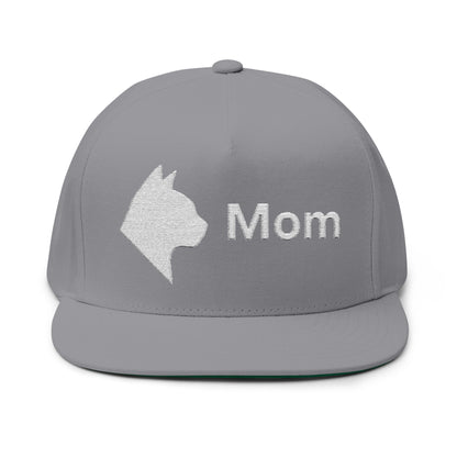 Stylish Embroidered Cat Mom Flat Bill Cap style 5