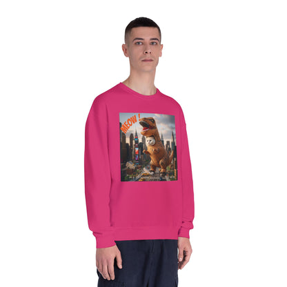Tyrannosaurus Cat in city Unisex NuBlend Sweatshirt style 1