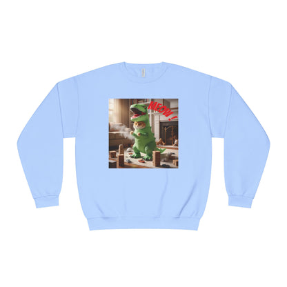 Tyrannosaurus Cat at home Unisex NuBlend Crewneck Sweatshirt