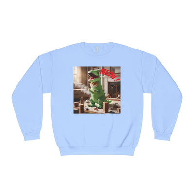 Tyrannosaurus Cat at home Unisex NuBlend® Crewneck Sweatshirt