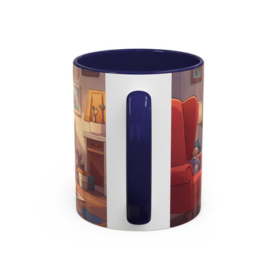 Super Pup Coffee Mug - Cute Puppy in Superhero Costume Accent Mug 11oz