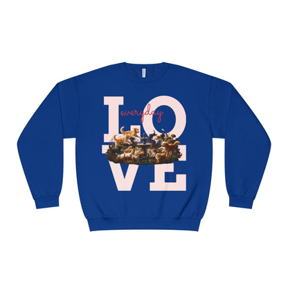 Love Everyday Cats & Dogs Unisex NuBlend Crewneck Sweatshirt