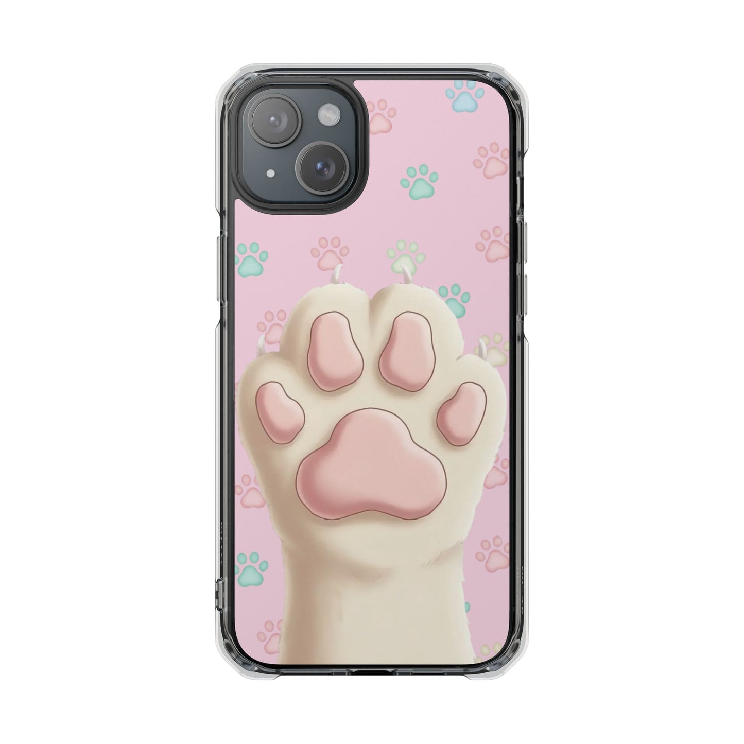 Colorful Cat Paw Print Magnetic Case for iPhone 16 series