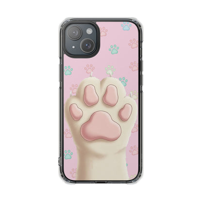 Colorful Cat Paw Print Magnetic Case for iPhone 16 series