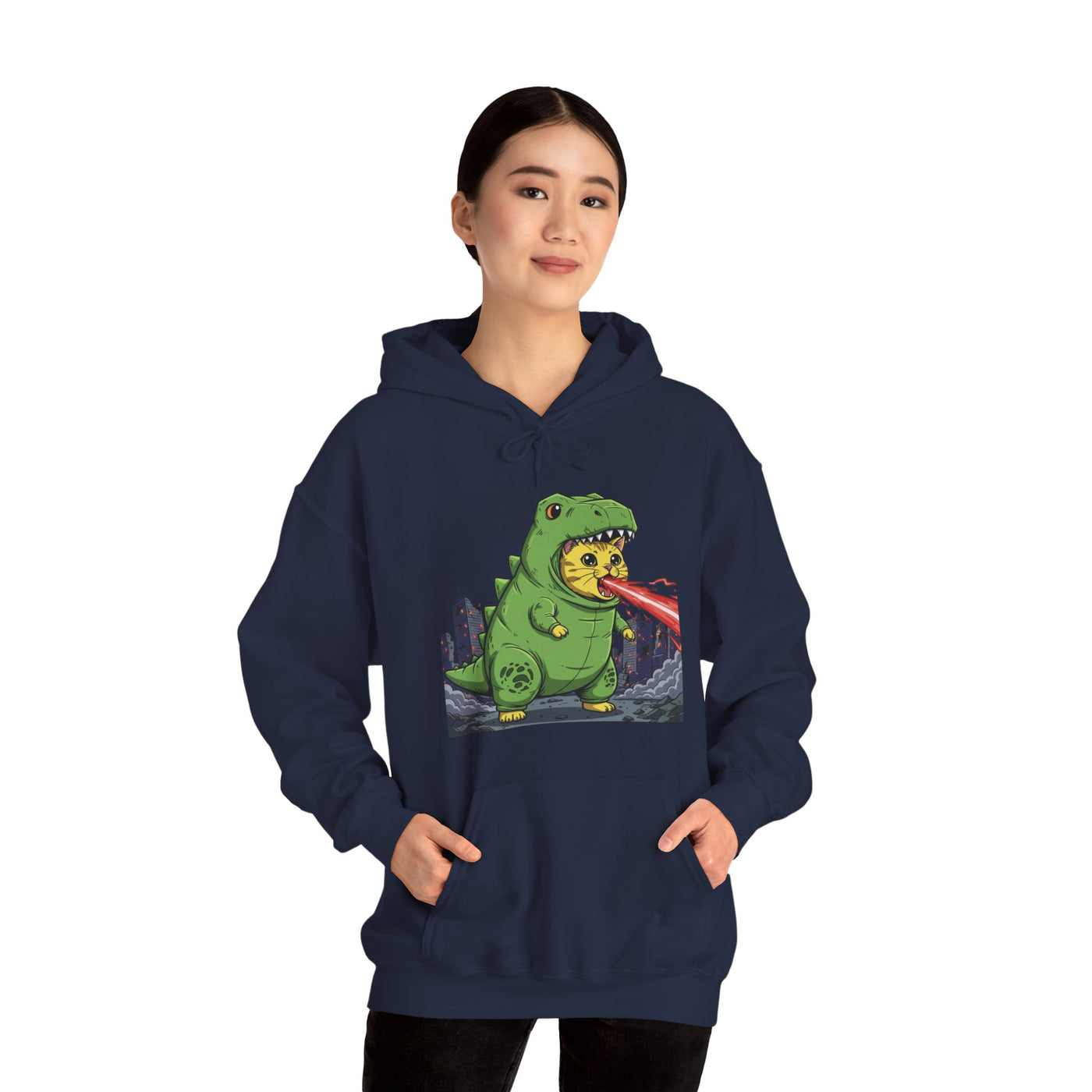 Cat cosplay Godzilla style 4 Unisex Hoodie - Fun & Playful Design