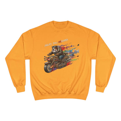 Angry Dog Onboard Graphic Champion Crewneck Sweatshirt style 1