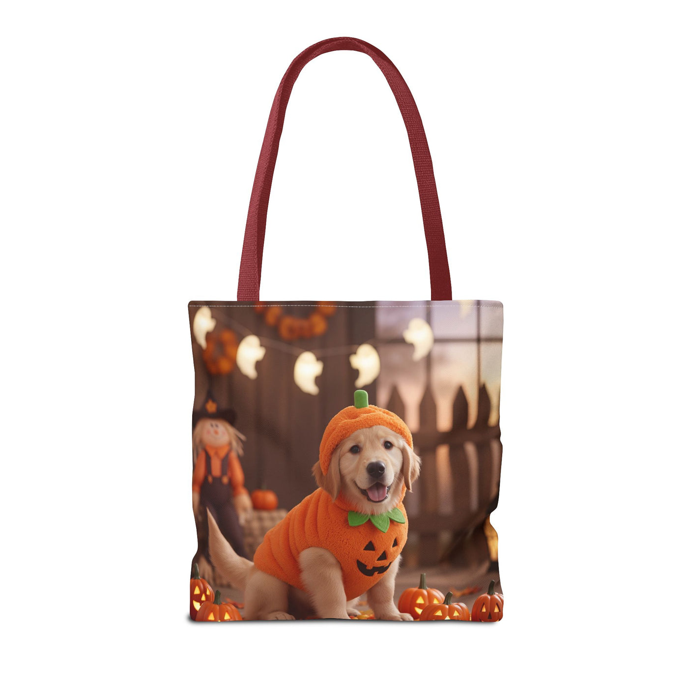 Adorable Halloween Puppy Tote Bag, Dog Lover Bag, Spooky Season Accessories, Pumpkin Patch Shopper, Cute Pet Gift