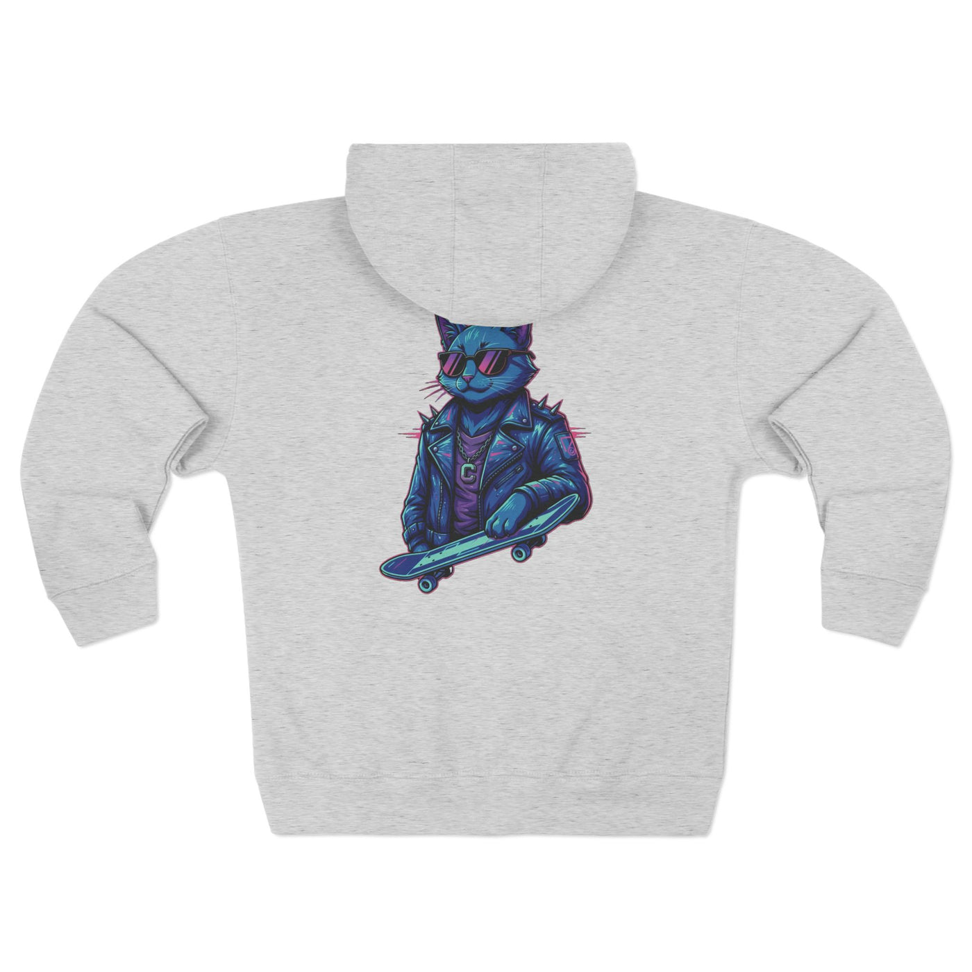 Cool Cat Unisex Zip Hoodie, Graphic Hoodie, Streetwear, Animal Lover Gift, Casual Wear, Skater Style