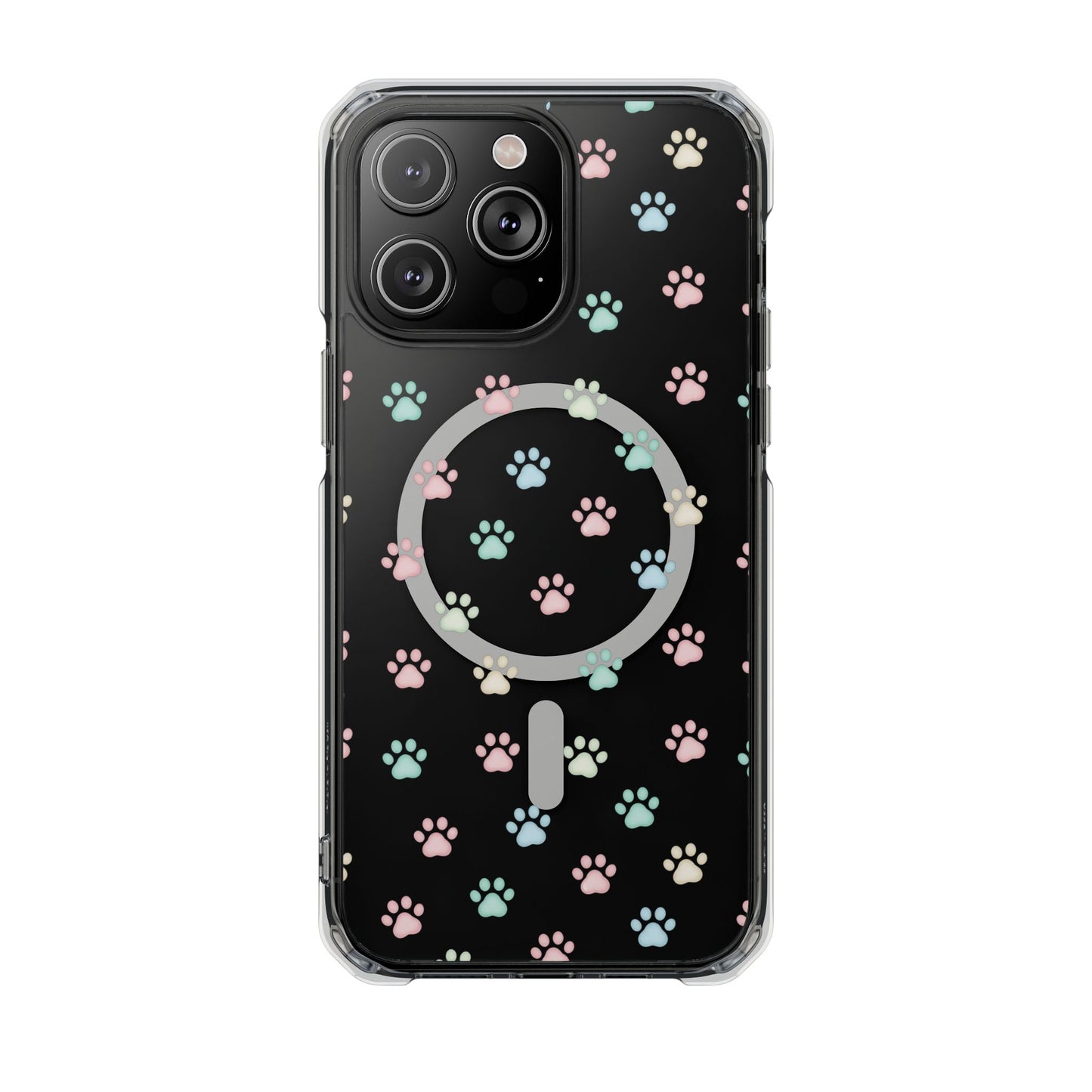 Cute Cat Paw iPhone 16 series Magnetic Clear Impact Case