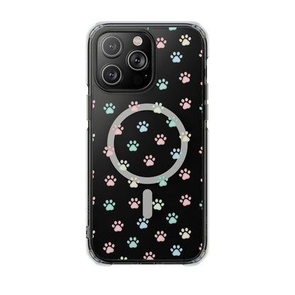 Cute Cat Paw iPhone 16 series Magnetic Clear Impact Case