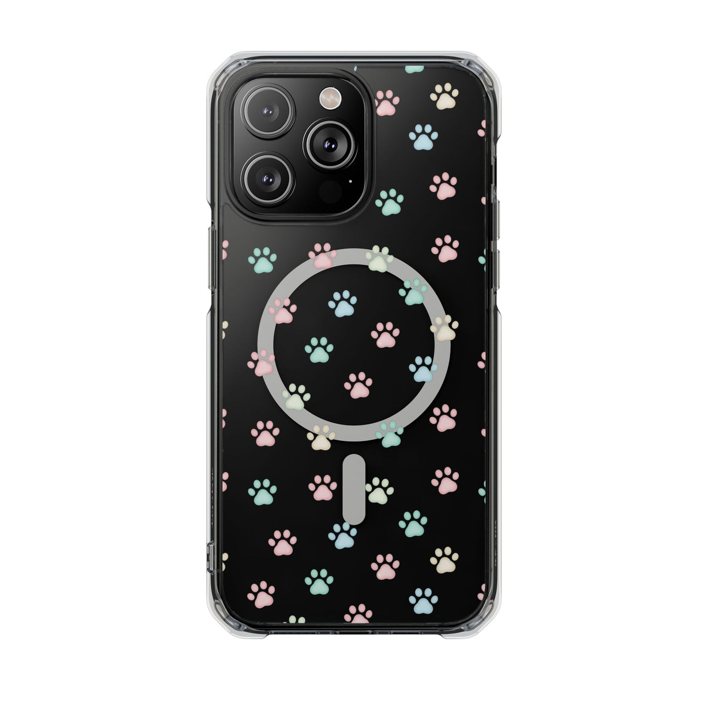 Cute Cat Paw Print Magnetic Clear Case for Pet Lovers