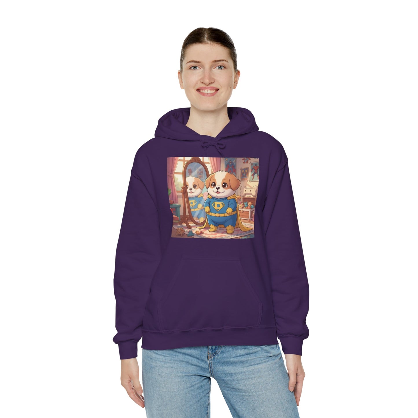 Dog cosplay Superman Funny Design Unisex Hoodie style 2