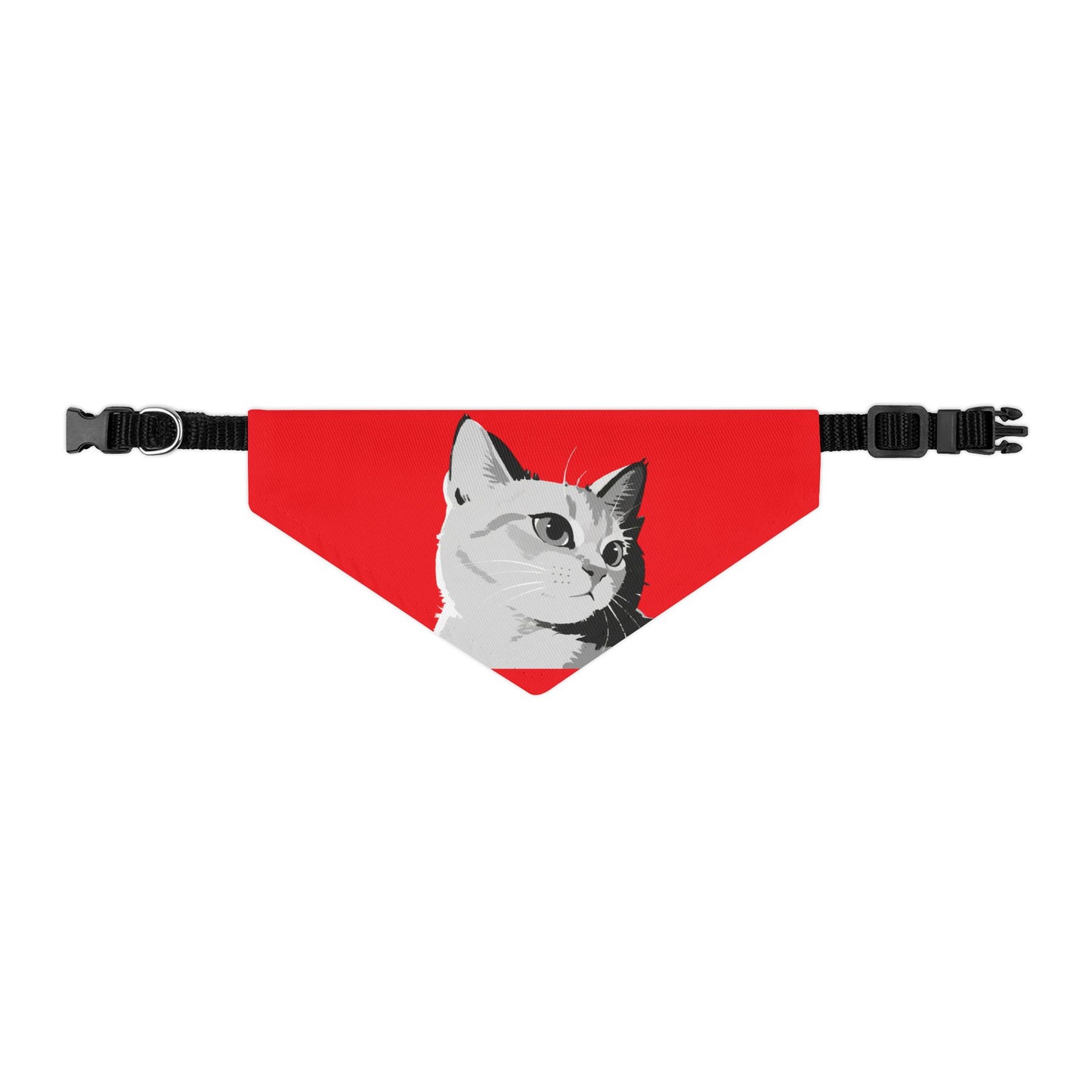 Cat head Bandana Collar Cats and Dogs Accessory Red