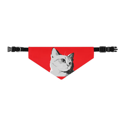 Cat head Bandana Collar Cats and Dogs Accessory Red