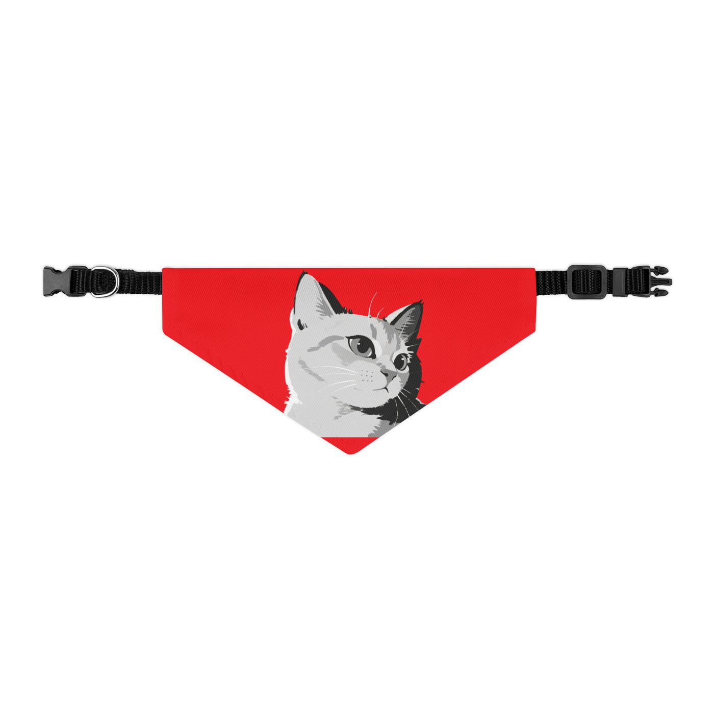 Red Cat head Bandana Collar for Cats and Dogs, Cute Pet Accessory, Cat Fashion, Cat Gift, Playful Pet Gear
