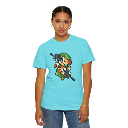 Cute Soldier Sniper Dog & Cat Unisex Graphic T-Shirt