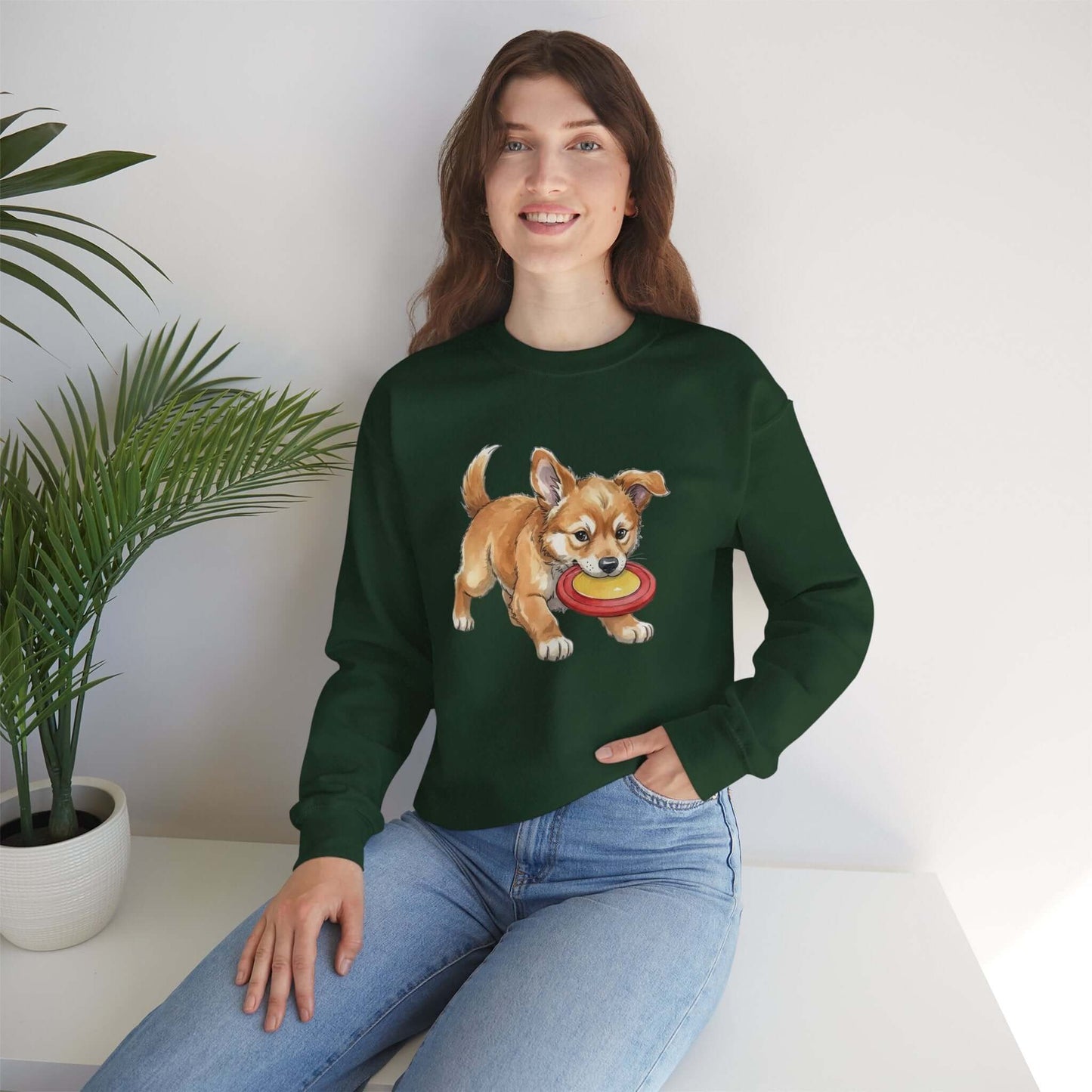 Watercolor Dog painting Unisex Crewneck Sweatshirt style 5