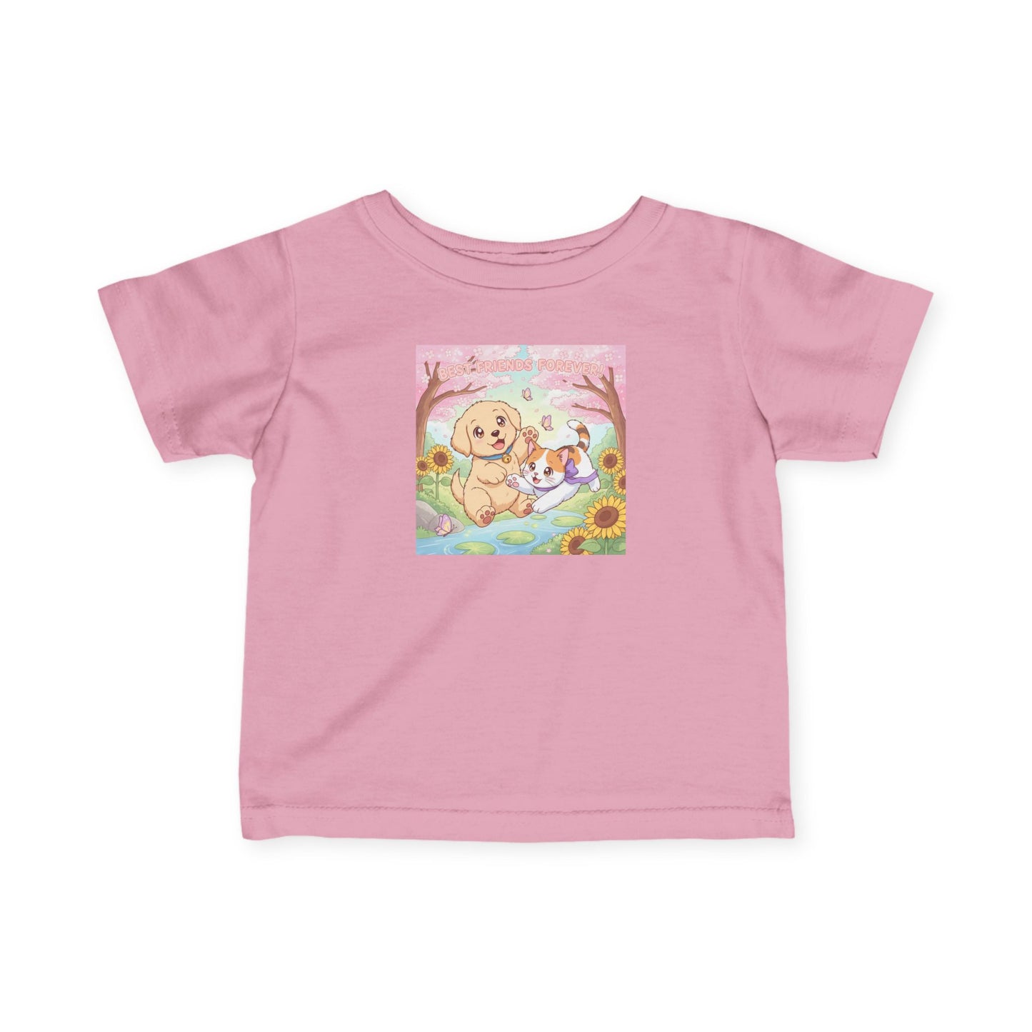Puppy & Kitten Best Friends Infant Baby T-Shirt style 1
