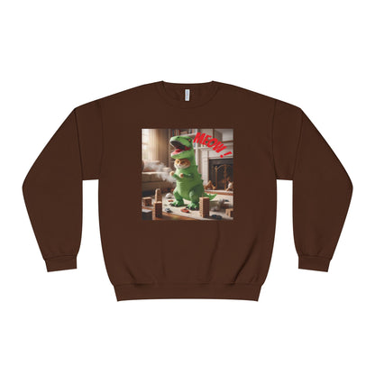 Tyrannosaurus Cat at home Unisex NuBlend Crewneck Sweatshirt
