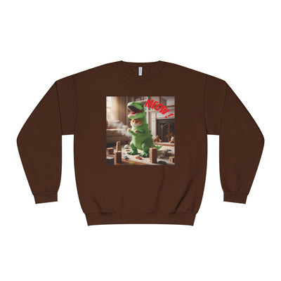 Tyrannosaurus Cat at home Unisex NuBlend® Crewneck Sweatshirt