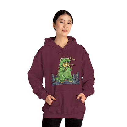 Cat cosplay Godzilla Funny Design Unisex Hoodie style 2