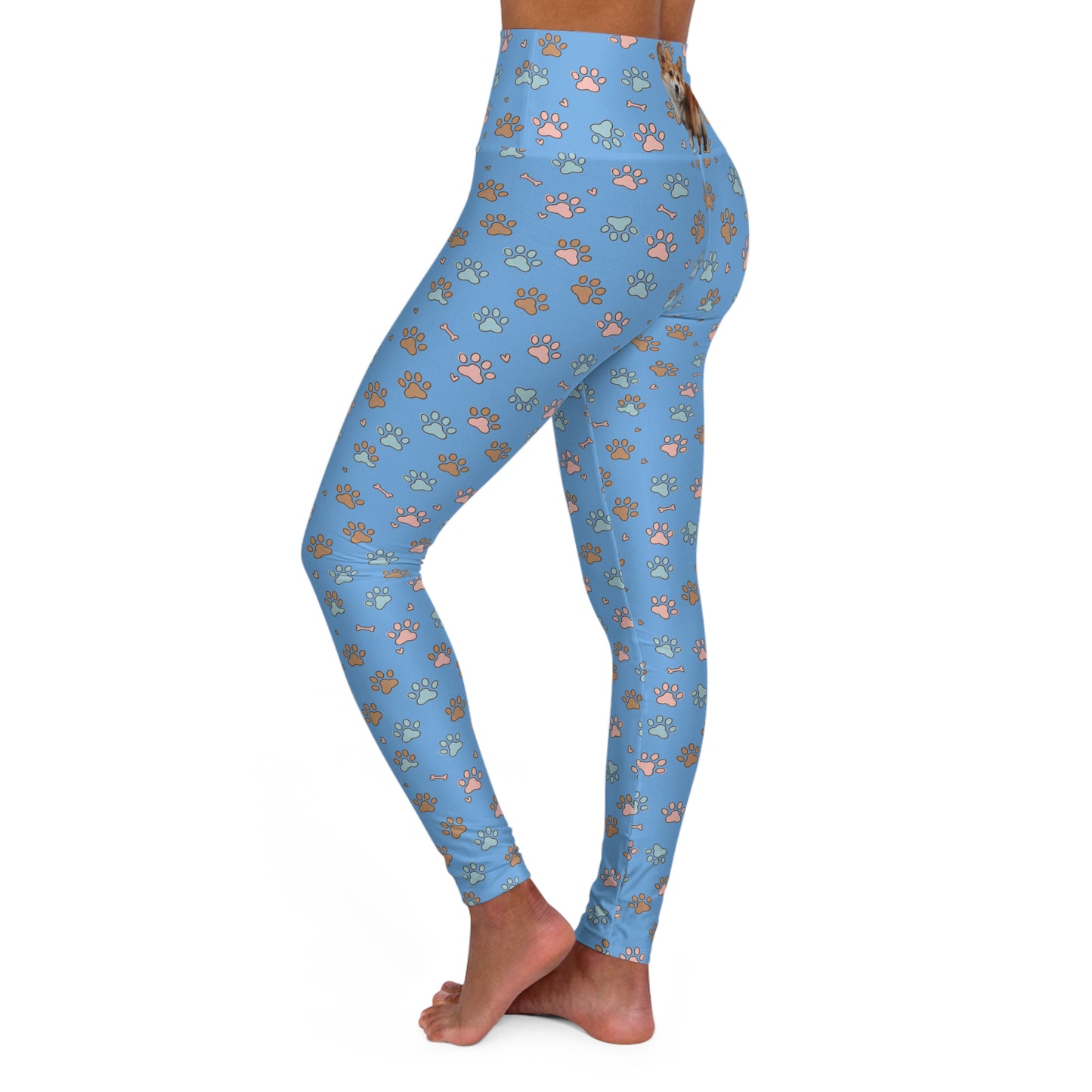 Dog Paw Print High Waisted Women Yoga Leggings style 2