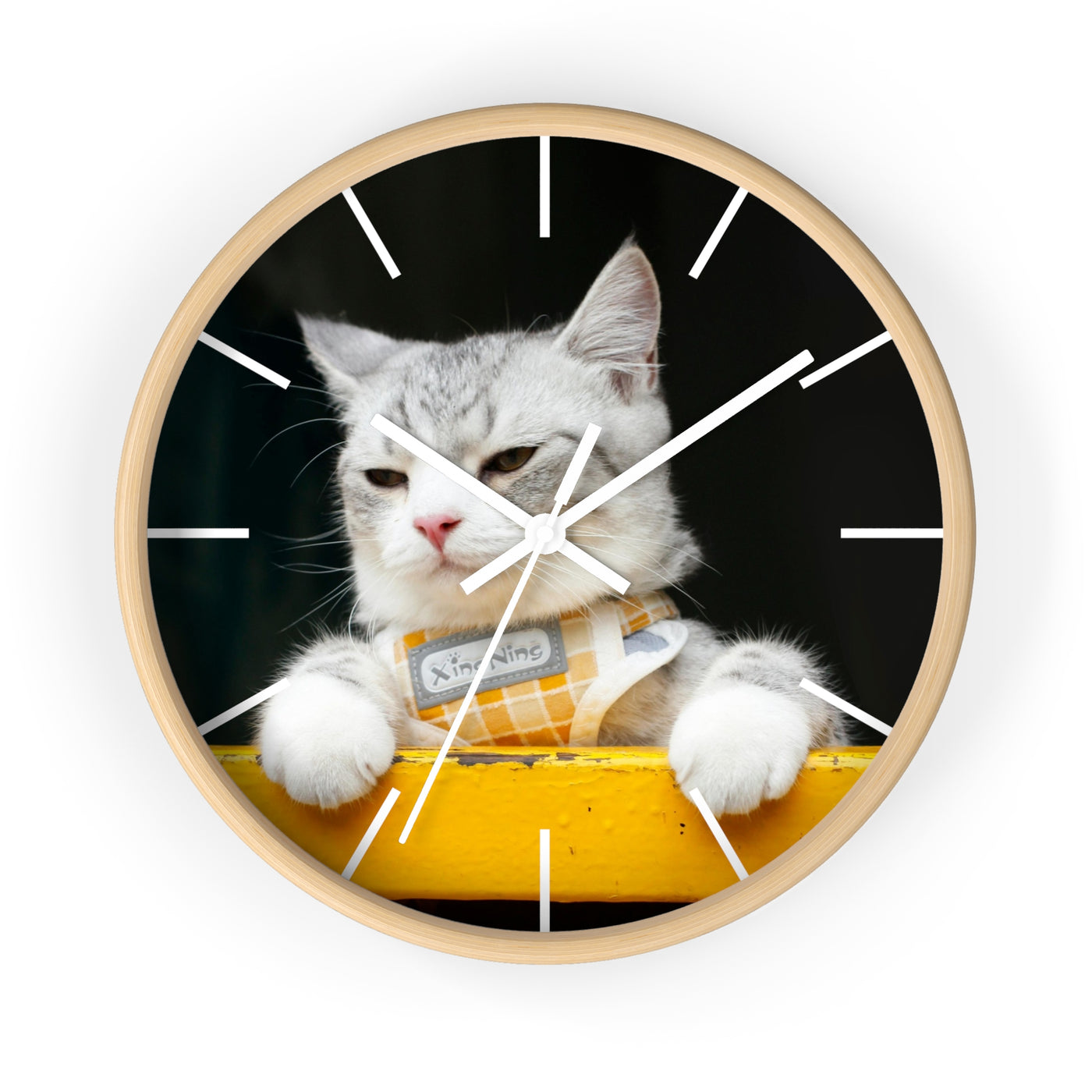 White Cat Wall Clock